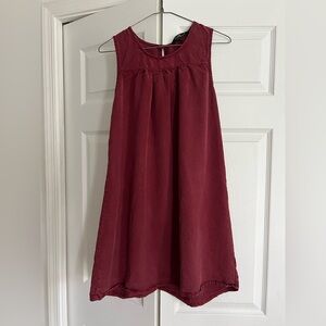 Women’s S Velvet Heart Wine Maroon Mini Sleeveless Dress